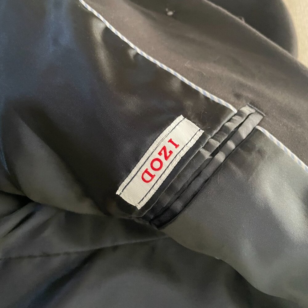 Izod Wool Single-Breasted Blazer Jacket Boys Size 16 Black Business Career - Picture 7 of 13